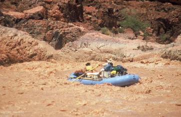 Mikey making the pull at Bedrock Rapid